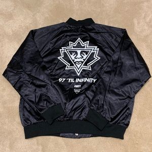 NRML x Obey ‘97 til Infinity Satin Baseball Jacket